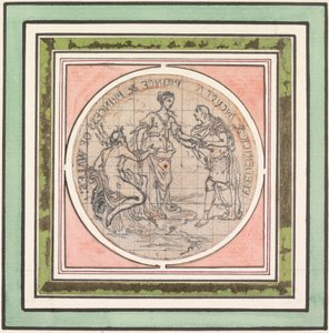 Design for en medalje: Frederick og Augusta, Prince og Princess of Wales av Hubert Francois Gravelot