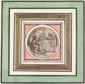 Design for en medalje: Frederick og Augusta, Prince og Princess of Wales av Hubert Francois Gravelot