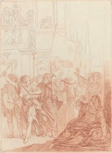 Mayenne som ser det vanvittige selskapet deres langveisfra... av Hubert Francois Gravelot