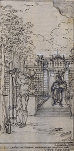 Studie til vignett-frontispiece i Poncelets quot;Generelle prinsipper for barns utdanningquot;, bind II av Hubert Francois Gravelot
