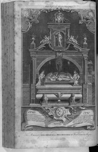 Monumentet til Henry II og Richard I i Fontevrault Abbey, gravert av John Goldar, 1786 av Hubert Francois Gravelot