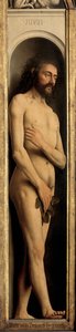 Adam, detalj fra venstre fløy av Ghent-altertavlen av Hubert & Jan van (1390 1441) Eyck