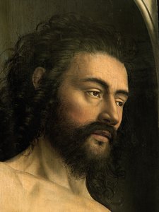 Detalj av Adam, fra venstre fløy av Ghent-altertavlen av Hubert & Jan van (1390 1441) Eyck