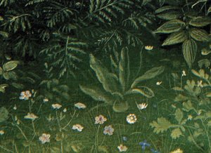 Detalj av tilbedelsen av det mystiske lam, fra midtpanelet til Ghent-altertavlen (olje på panel) av Hubert & Jan van (1390 1441) Eyck