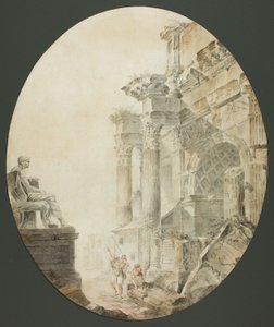 Konstantinbuen med statue av Nero av Hubert Robert