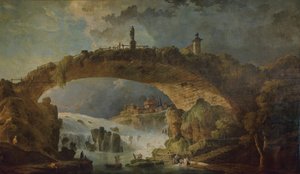 Bro over fossen av Hubert Robert