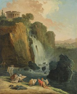 Tegnere i Tivoli (olje på lerret) av Hubert Robert