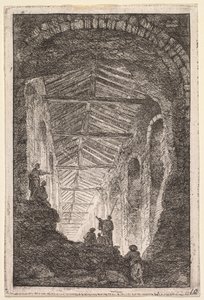 Kvelder i Roma: Det antikke galleriet, 1763-1764. av Hubert Robert
