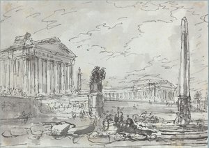 Fantasy på en gammel Campidoglio av Hubert Robert