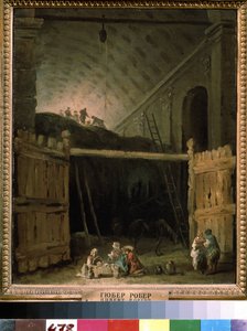 Høyfjøs i en basilika. Maleri av Hubert Robert (1733-1808), olje på lerret, ca 1790, fransk kunst. State A. Pushkin Museum of Fine Arts, Moskva. av Hubert Robert