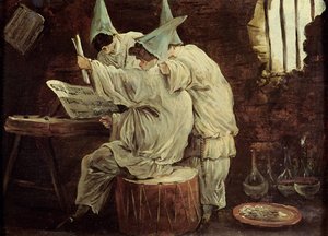 Musiker Buffoons av Hubert Robert