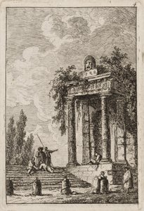 Plate fire fra Evenings in Roma, 1763-64 av Hubert Robert