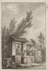 Plate syv fra Evenings in Roma av Hubert Robert