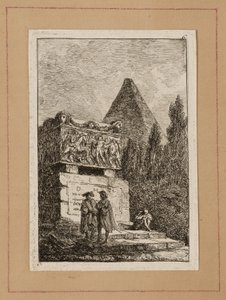 Tallerken seks fra Evenings in Roma av Hubert Robert