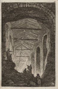Tallerken ti fra kvelder i Roma, 1763-64 av Hubert Robert