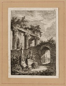Plate tre fra Evenings in Roma av Hubert Robert