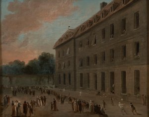 Fangenes fritid i Saint-Lazare: ballspillet av Hubert Robert
