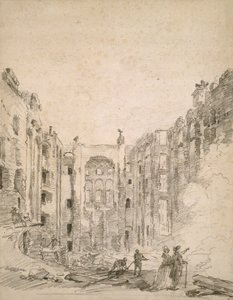 Ruinene av operaen etter brannen i 1781, 1781 av Hubert Robert