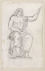 Statue av Jupiter, sittende [recto] av Hubert Robert