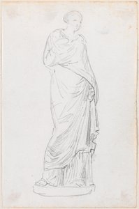 Statue av en kvinne i en Toga av Hubert Robert