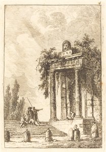 Trinn til de fire landemerkene av Hubert Robert