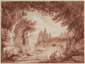 Terrasse i en italiensk hage, ca. 1760 av Hubert Robert