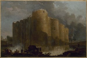Bastillen, i de første dagene etter rivingen av Hubert Robert