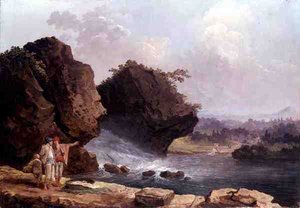 The Cascade (olje på lerret) av Hubert Robert