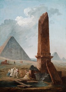 Farandole blant egyptiske monumenter av Hubert Robert