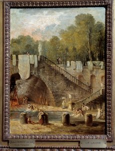 The Wash Painting av Hubert Robert (1733-1808) Orleans. av Hubert Robert