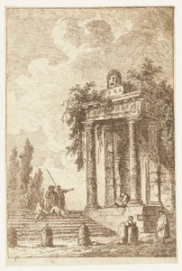 Trapp med de fire grensestolpene Les Soirees de Rome (serietittel) Roman Faces` (serietittel) av Hubert Robert