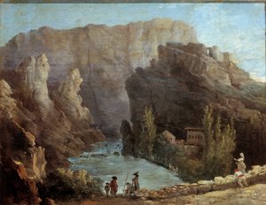 Utsikt over fontenen Vaucluse Maleri av Hubert Robert (1733-1805) Avignon fra 1700-tallet, Musee Calvet. av Hubert Robert