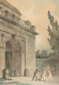 Besøkende som forlater et fengsel, 1794-95. av Hubert Robert