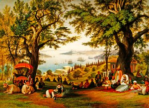 A Gathering Above the Golden Horn (olje på lerret)