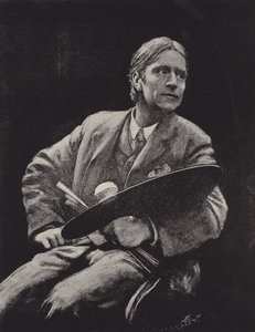 Hubert Herkomer , britisk kunstner (litho) av Hubert von (after) Herkomer