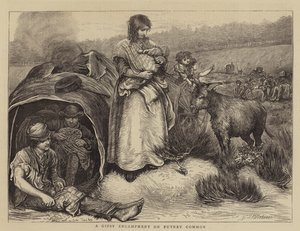 Et sigøynerleir på Putney Common av Hubert von Herkomer
