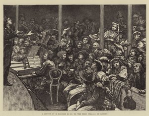 En skisse på en konsert gitt til de fattige italienerne i London av Hubert von Herkomer