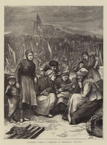 Anxious Times, en skisse i Treport, Frankrike av Hubert von Herkomer