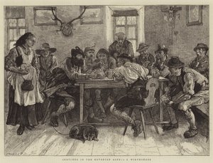 Skisser i de bayerske alpene, IN, et Wirtshaus