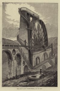 The Great Laxey Water-Wheel, Isle of Man av Hubert von Herkomer