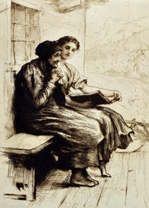 Words of Comfort, ca. 1879 (radering) av Hubert von Herkomer