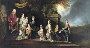 Johannes 2. jarl av Egmont (1711-1770) og hans familie, ca. 1770 av Hugh Barron