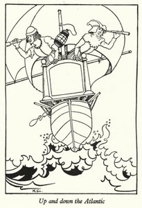 Opp og ned Atlanterhavet (litho) av Hugh Chesterman