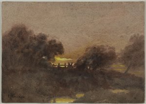 Landskap med port ved solnedgang av Hugh Huntington Howard