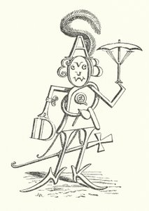 Mr Alphabet, som inneholder alle de 26 bokstavene (litho)