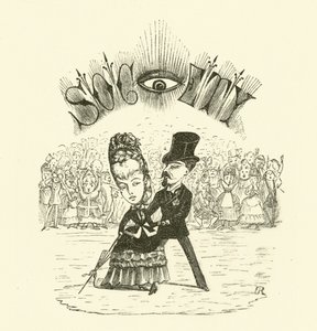 Samfunn, med et stort ØYE (gravering) av Hugh Rowley