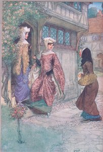 Gå med oss og se, illustrasjon fra The Merry Wives of Windsor, 1910 av Hugh Thomson