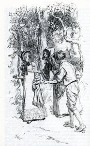 "Harriet, angrepet av sigøynere" (illustrasjon) av Hugh Thomson