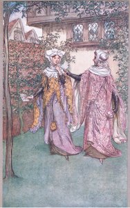 Her er tvillingbroren til brevet ditt, illustrasjon fra The Merry Wives of Windsor, 1910 av Hugh Thomson