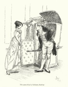 Illustrasjon for Northanger Abbey av Jane Austen (litho) av Hugh Thomson